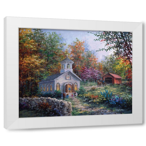 Worship In The Country White Modern Wood Framed Art Print by Boehme, Nicky