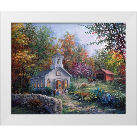 Worship In The Country White Modern Wood Framed Art Print by Boehme, Nicky