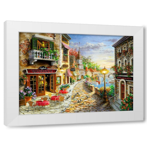 Invitation To Dine White Modern Wood Framed Art Print by Boehme, Nicky