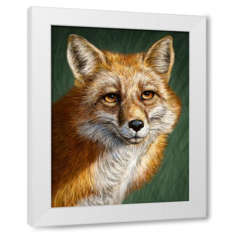 Red Fox Totem White Modern Wood Framed Art Print by LaMontagne, Patrick