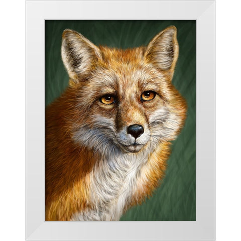 Red Fox Totem White Modern Wood Framed Art Print by LaMontagne, Patrick