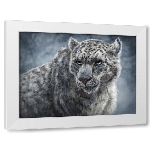 Snow Leopard Totem White Modern Wood Framed Art Print by LaMontagne, Patrick