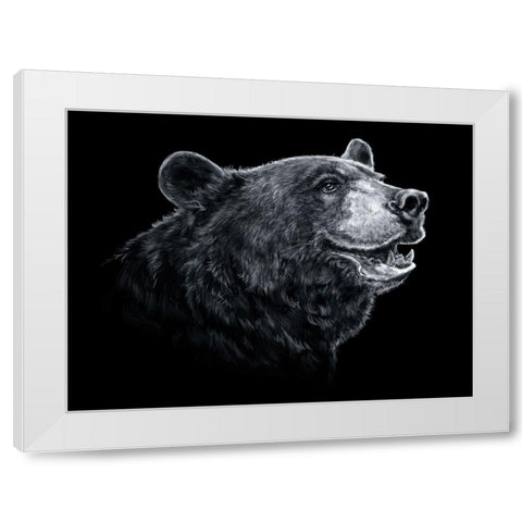 Black White Black Bear White Modern Wood Framed Art Print by LaMontagne, Patrick