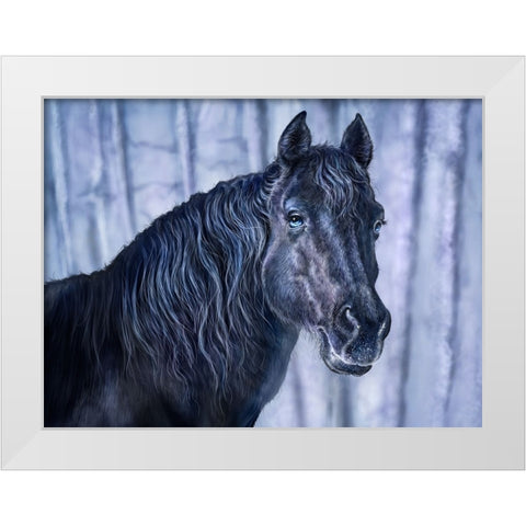 Midnight Blue White Modern Wood Framed Art Print by LaMontagne, Patrick