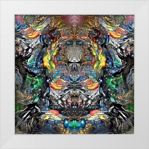 Huitzilopochtli White Modern Wood Framed Art Print by Gavidia, Pedro