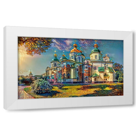 Kyiv Ukraine Saint Sophia Cathedral White Modern Wood Framed Art Print by Gavidia, Pedro