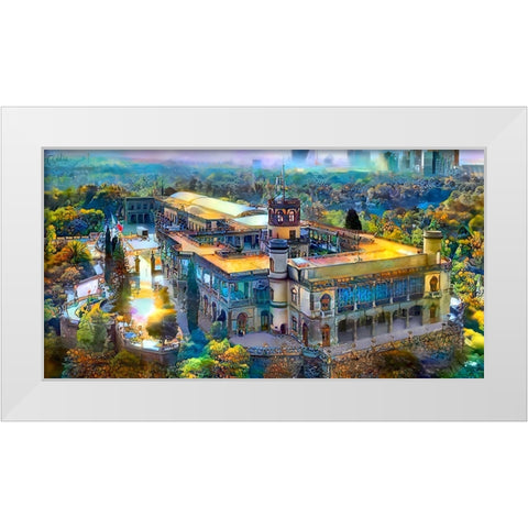 Mexico City Chapultepec Castle White Modern Wood Framed Art Print by Gavidia, Pedro