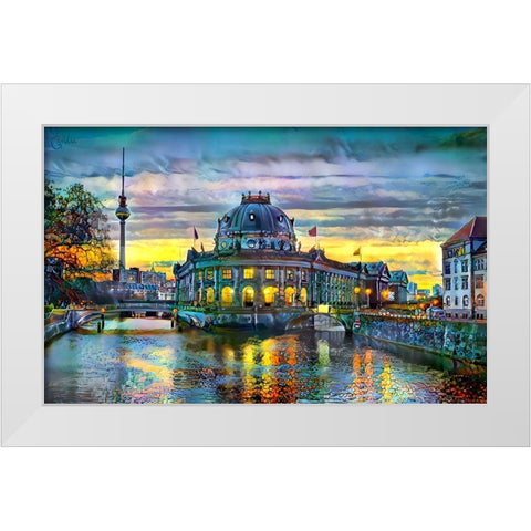 Berlin Germany Bode Museum White Modern Wood Framed Art Print by Gavidia, Pedro