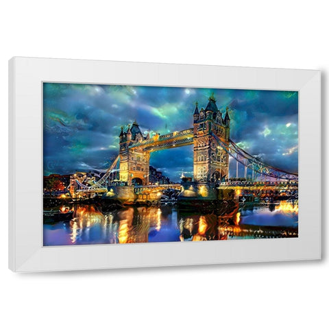 England London Bridge White Modern Wood Framed Art Print by Gavidia, Pedro