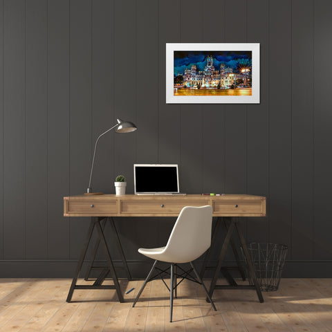 Madrid Spain Cibeles Palace White Modern Wood Framed Art Print by Gavidia, Pedro