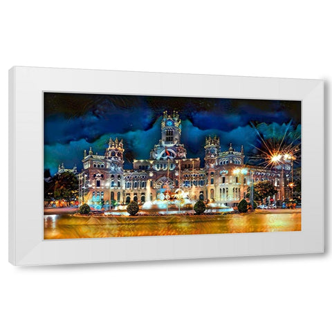 Madrid Spain Cibeles Palace White Modern Wood Framed Art Print by Gavidia, Pedro
