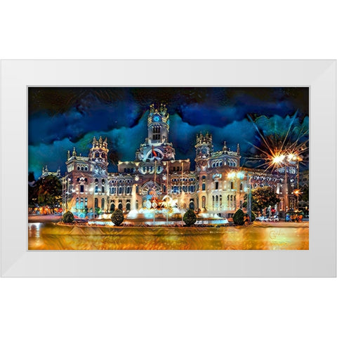 Madrid Spain Cibeles Palace White Modern Wood Framed Art Print by Gavidia, Pedro