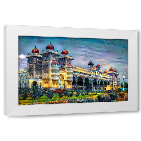 Mysore India Royal Palace White Modern Wood Framed Art Print by Gavidia, Pedro