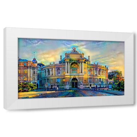 Odessa Ukraine Opera and Ballet Theater White Modern Wood Framed Art Print by Gavidia, Pedro