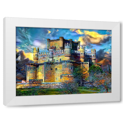 Toledo Spain Guadamur Castle White Modern Wood Framed Art Print by Gavidia, Pedro