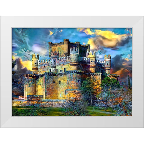 Toledo Spain Guadamur Castle White Modern Wood Framed Art Print by Gavidia, Pedro