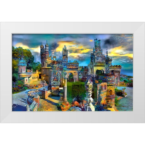 Benalmadena Spain Colomares Castle White Modern Wood Framed Art Print by Gavidia, Pedro