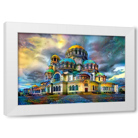 Bulgaria Sofia Alexander Nevsky Cathedral White Modern Wood Framed Art Print by Gavidia, Pedro