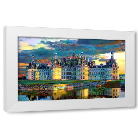 France Loire Valley Chateau de Chambord White Modern Wood Framed Art Print by Gavidia, Pedro