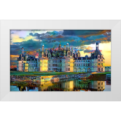 France Loire Valley Chateau de Chambord White Modern Wood Framed Art Print by Gavidia, Pedro