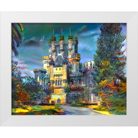 Gatica Spain Butron Castle White Modern Wood Framed Art Print by Gavidia, Pedro