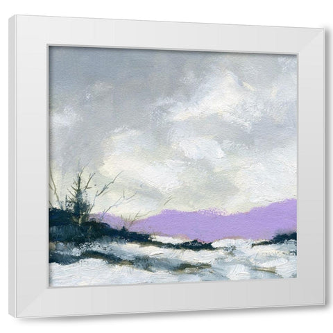 Winters Trail White Modern Wood Framed Art Print by Randy Noble Fine Art