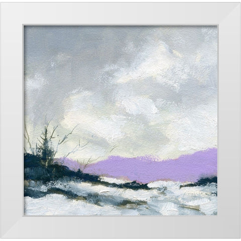 Winters Trail White Modern Wood Framed Art Print by Randy Noble Fine Art
