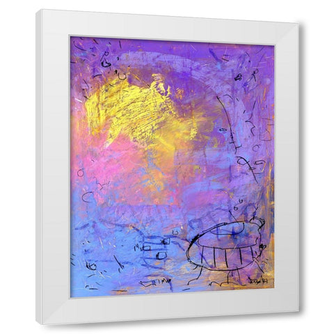 Shared Ladder White Modern Wood Framed Art Print by Randy Noble Fine Art