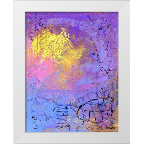 Shared Ladder White Modern Wood Framed Art Print by Randy Noble Fine Art