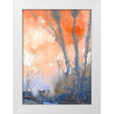 Red Dawn White Modern Wood Framed Art Print by Randy Noble Fine Art