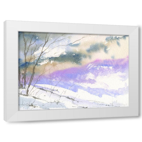 Ski North White Modern Wood Framed Art Print by Randy Noble Fine Art
