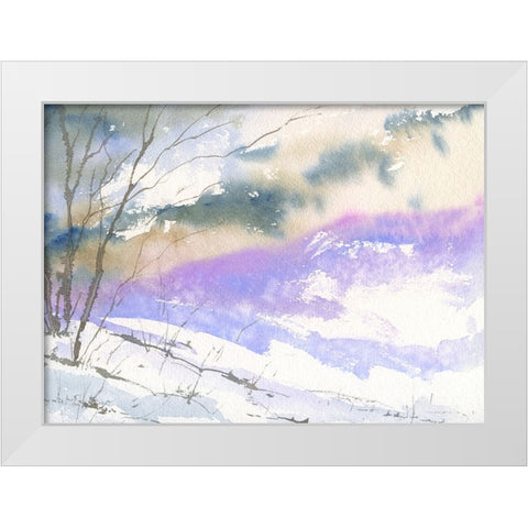 Ski North White Modern Wood Framed Art Print by Randy Noble Fine Art