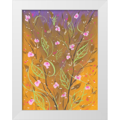 Hypnotic Flora White Modern Wood Framed Art Print by Randy Noble Fine Art