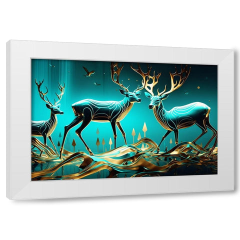 Metallic Majesty 7 White Modern Wood Framed Art Print by Heere, Ray