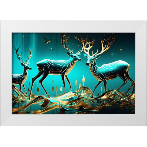Metallic Majesty 7 White Modern Wood Framed Art Print by Heere, Ray