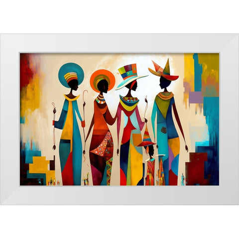 Mid Century Celebration Of All Cultures 3 White Modern Wood Framed Art Print by Heere, Ray