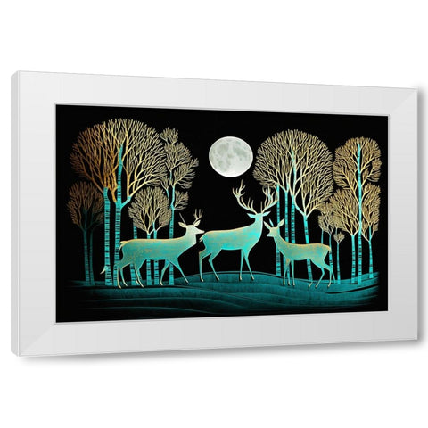 Mid Century Deer 7 White Modern Wood Framed Art Print by Heere, Ray