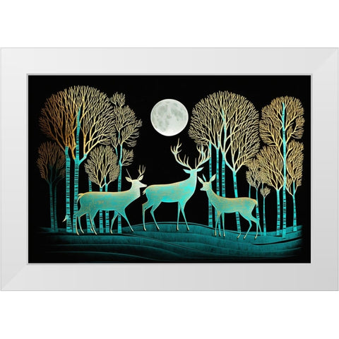 Mid Century Deer 7 White Modern Wood Framed Art Print by Heere, Ray