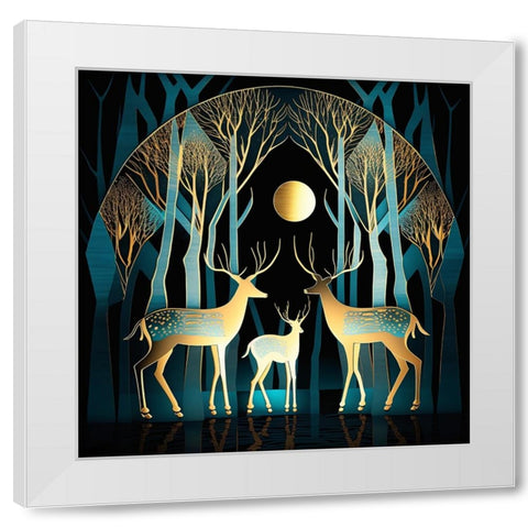 Mid Century Deer 13 White Modern Wood Framed Art Print by Heere, Ray