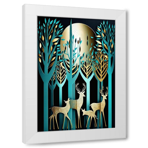 Mid Century Deer 19 White Modern Wood Framed Art Print by Heere, Ray