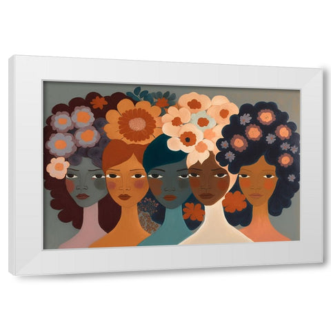 Mid Century Diversity Portraits 8 White Modern Wood Framed Art Print by Heere, Ray