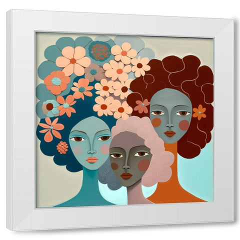 Mid Century Diversity Portraits 16 White Modern Wood Framed Art Print by Heere, Ray