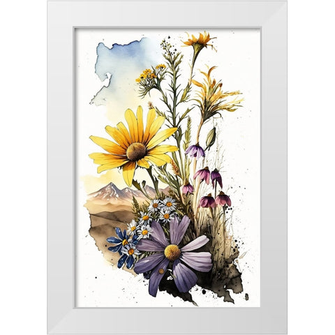 Watercolor Wildflowers 24 White Modern Wood Framed Art Print by Heere, Ray