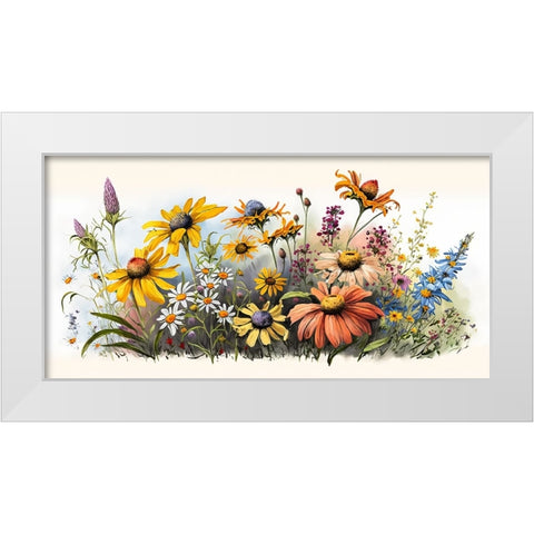Watercolor Wildflowers 25 White Modern Wood Framed Art Print by Heere, Ray
