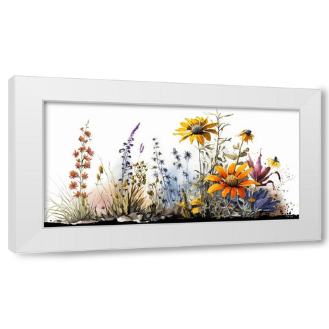 Watercolor Wildflowers 28 White Modern Wood Framed Art Print by Heere, Ray