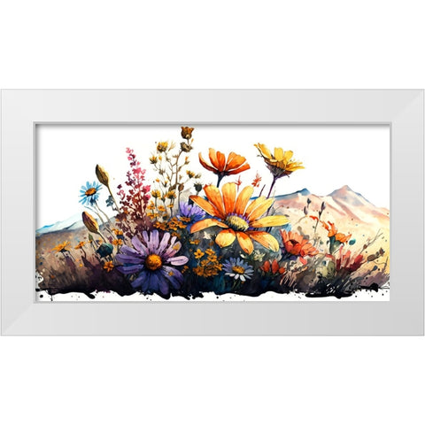 Watercolor Wildflowers 29 White Modern Wood Framed Art Print by Heere, Ray