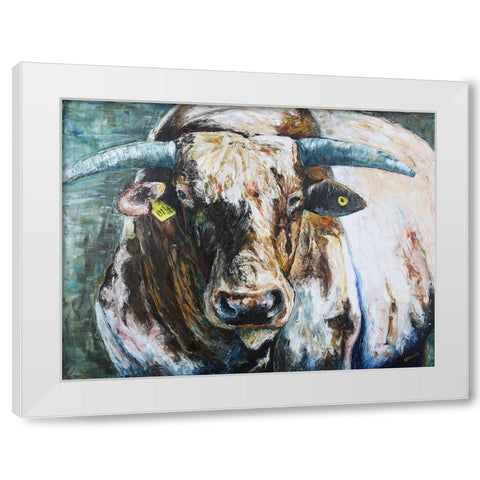 Big Bull White Modern Wood Framed Art Print by Gould, Renee
