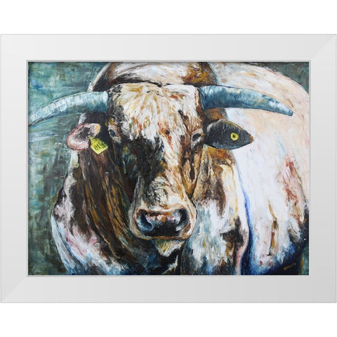 Big Bull White Modern Wood Framed Art Print by Gould, Renee