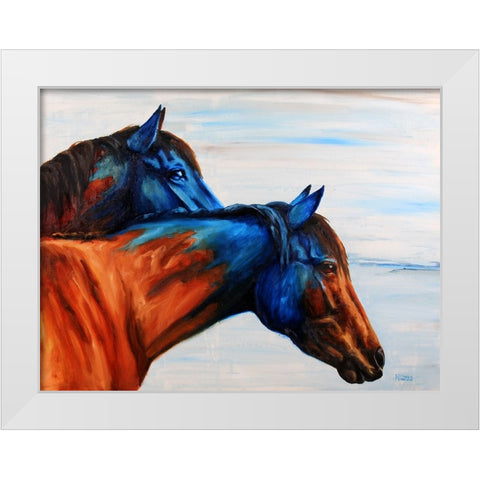 Blue Regalia White Modern Wood Framed Art Print by Gould, Renee