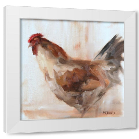 Chicken 9 White Modern Wood Framed Art Print by Gould, Renee